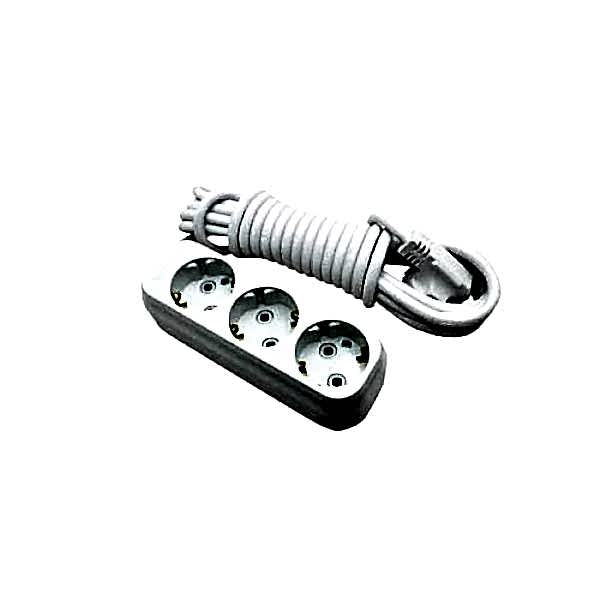 10EN Üçlü (3'lü)  Kablolu Grup Priz Uzatma Kablosu 2 Metre